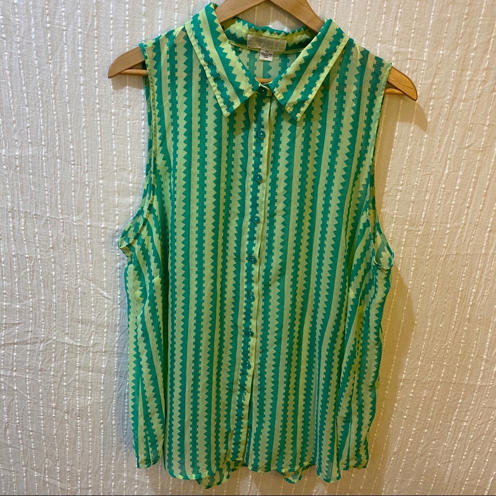 Geometric sleeveless top 2x - Picture 1 of 4
